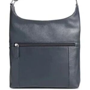 NEW GIANNI BERNINI NAVY SOFT LEATHER NAPPA XB CROSSBODY